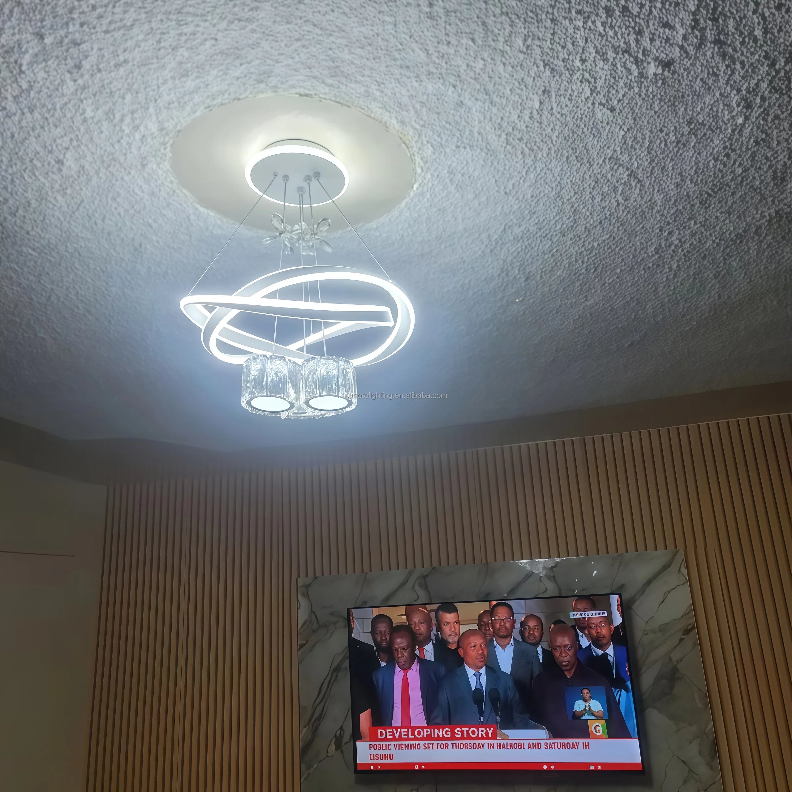 Modern Crystal Ceiling Light with Adjustable LED