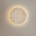 Natural Yellow Stone LED Wall Sconce – Nordic Wabi-Sabi Travertine Effect Light