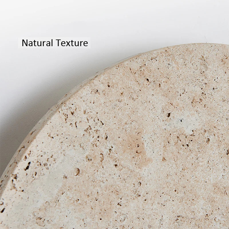 Natural Yellow Stone LED Wall Sconce – Nordic Wabi-Sabi Travertine Effect Light