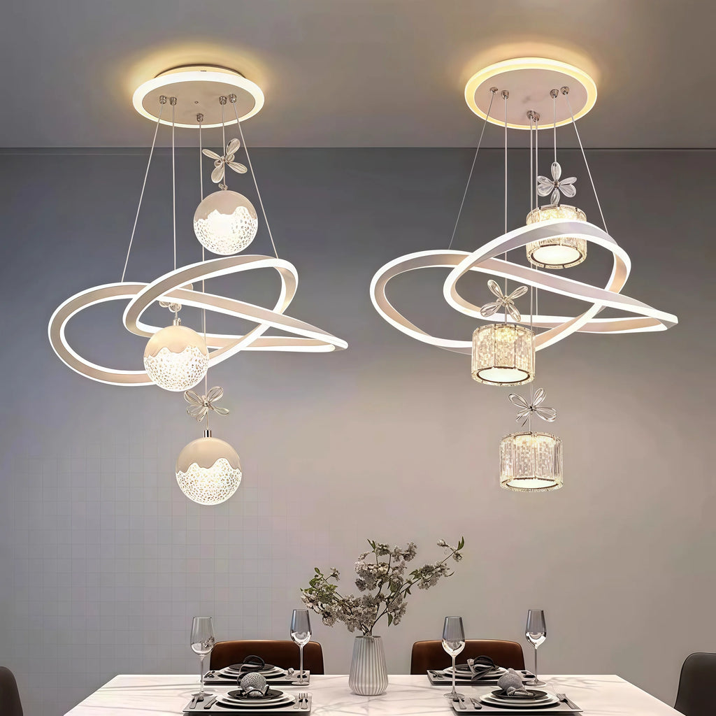 Modern Crystal Ceiling Light with Adjustable LED
