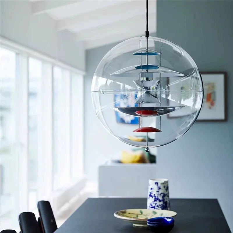 Danish Globe Gold Pendant Light | Modern Spherical LED Chandelier