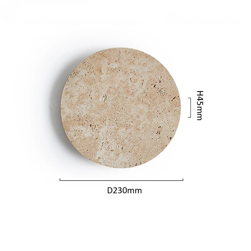 Natural Yellow Stone LED Wall Sconce – Nordic Wabi-Sabi Travertine Effect Light