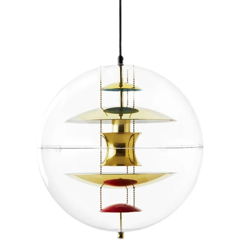Danish Globe Gold Pendant Light | Modern Spherical LED Chandelier