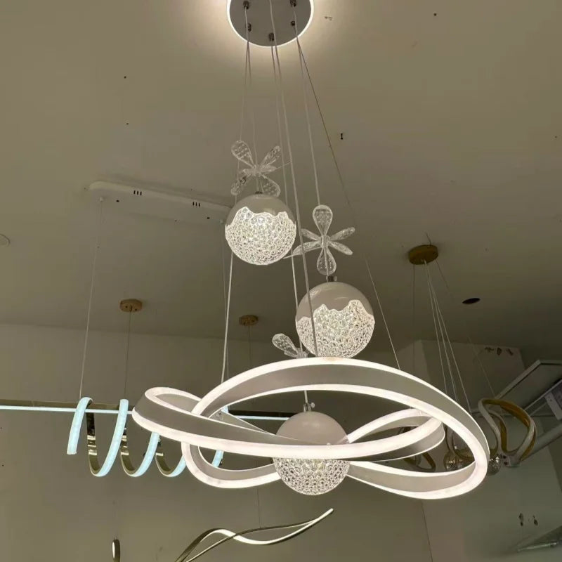 Modern Crystal Ceiling Light with Adjustable LED