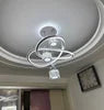 Modern Crystal Ceiling Light with Adjustable LED