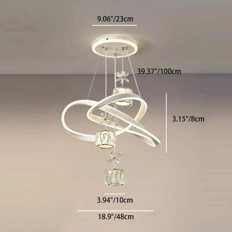 Modern Crystal Ceiling Light with Adjustable LED