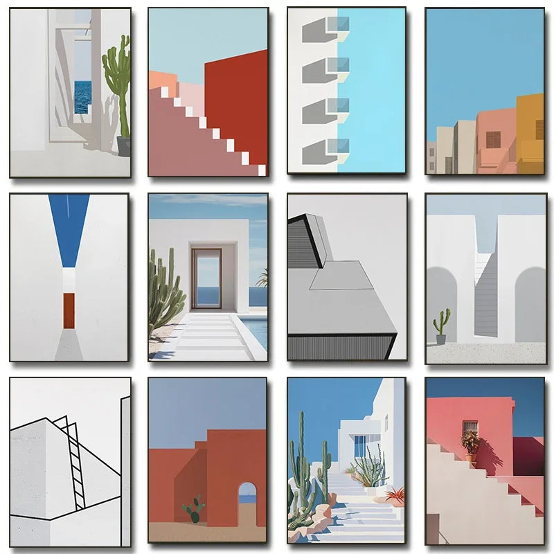 The Mediterranean — Minimalist Architecture Canvas