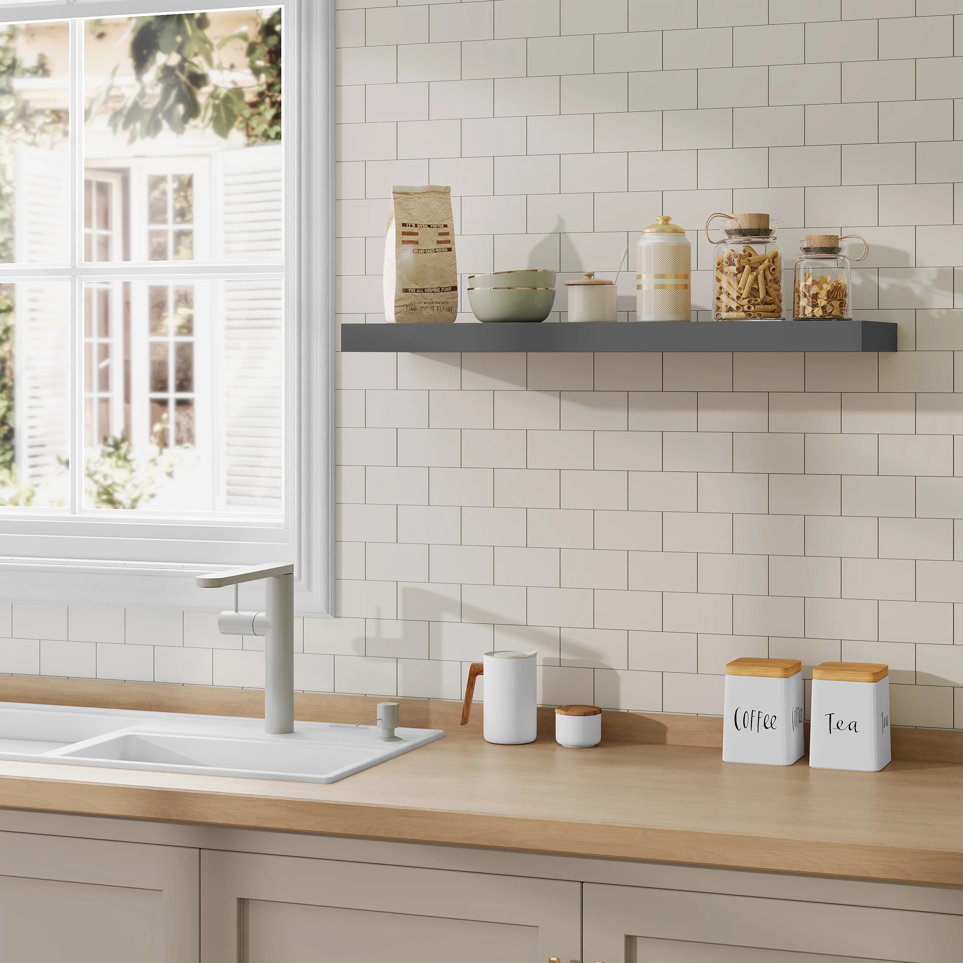 Modern Wall-Mounted Wooden Shelf