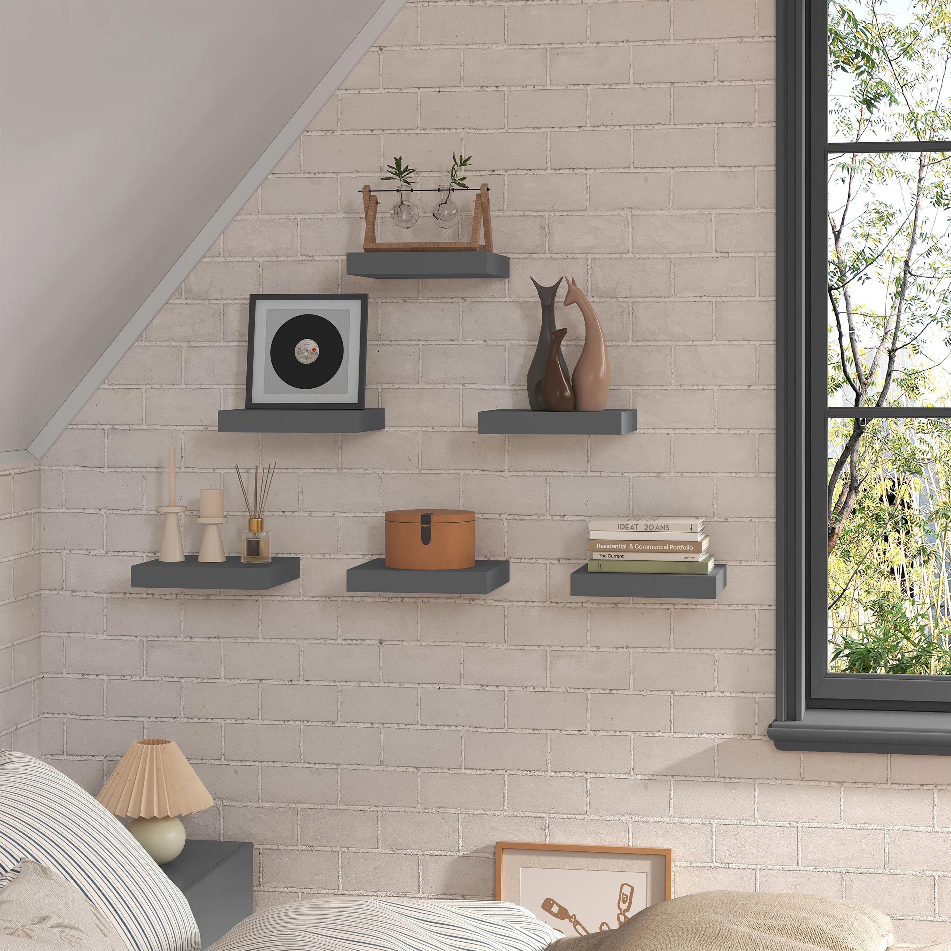Modern Wall-Mounted Wooden Shelf