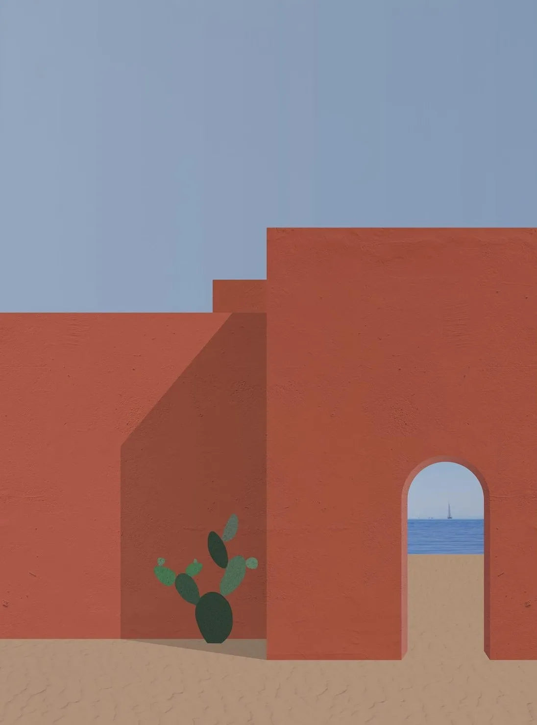 The Mediterranean — Minimalist Architecture Canvas