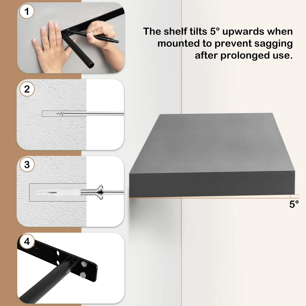 Modern Wall-Mounted Wooden Shelf