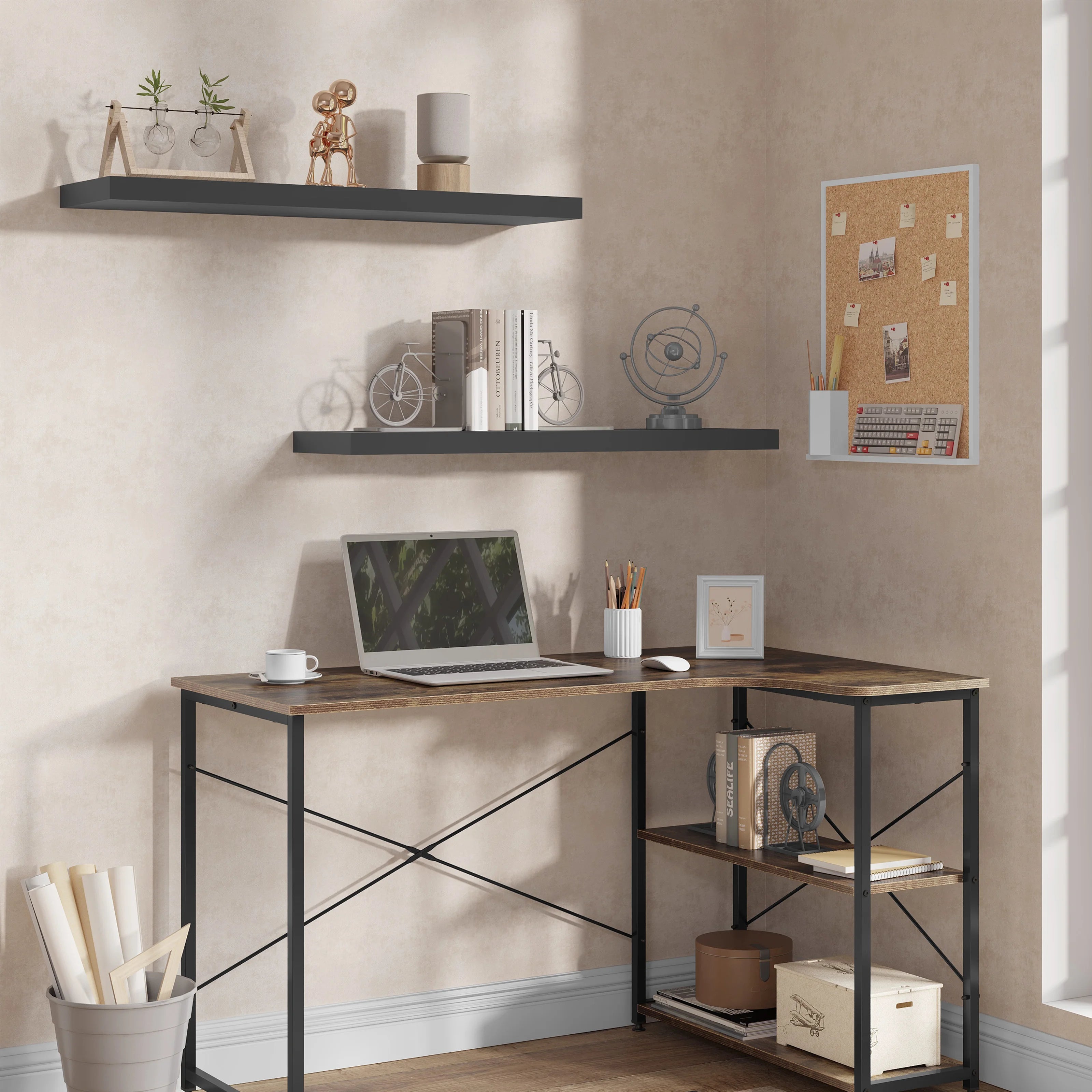 Modern Wall-Mounted Wooden Shelf
