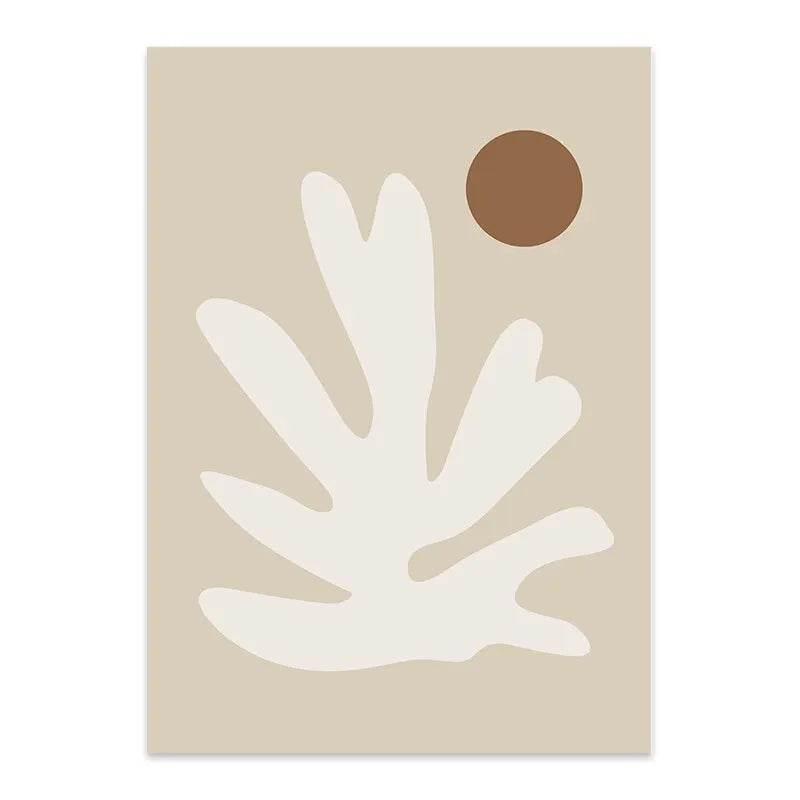 Boho Matisse Beige Line Art Canvas – Minimalist Wall Print