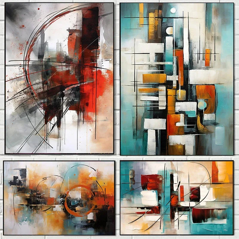 Classic Abstract Oil Canvas Print – Matte Wall Art