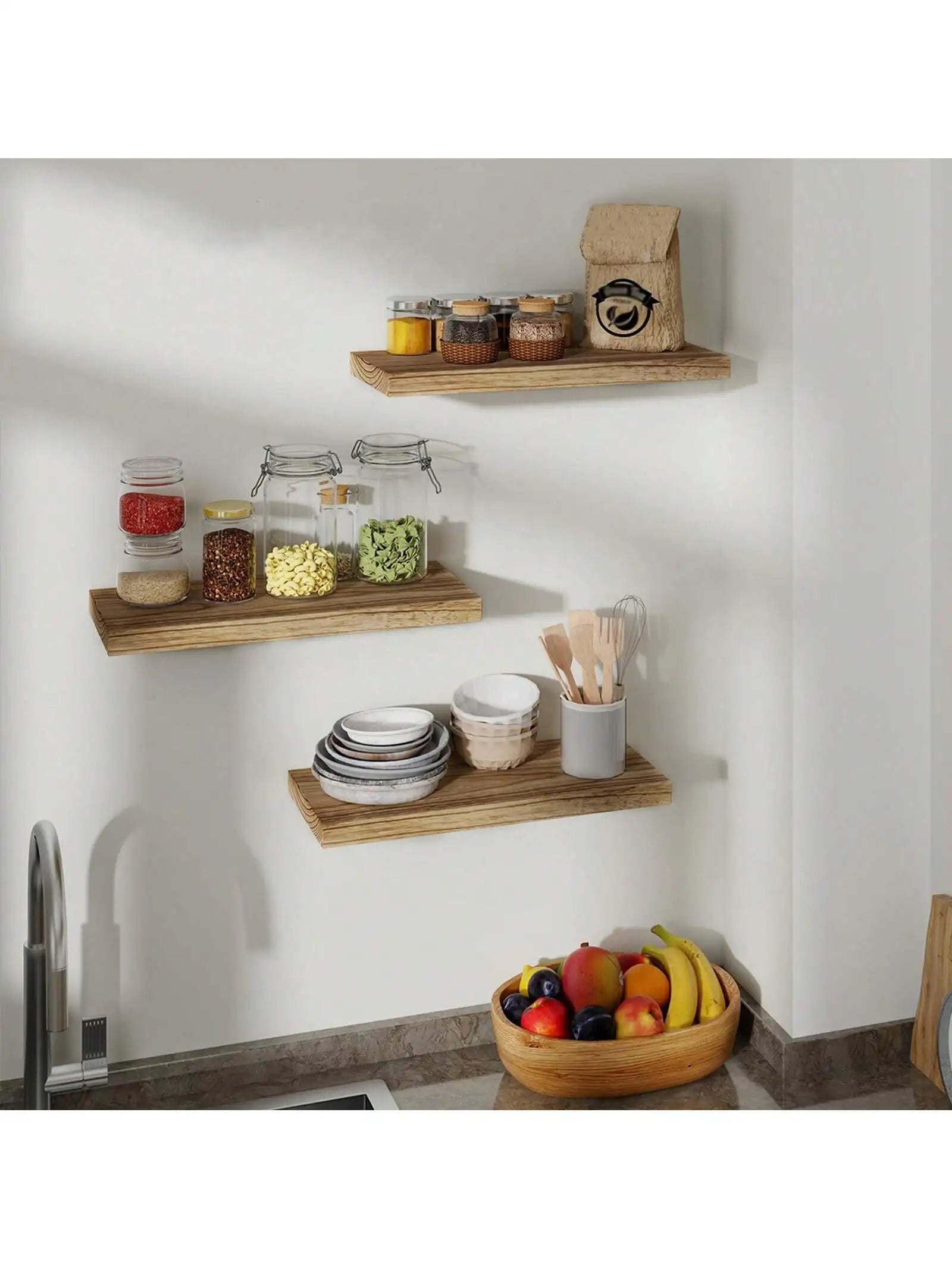 Modern Wooden Floating Wall Shelf