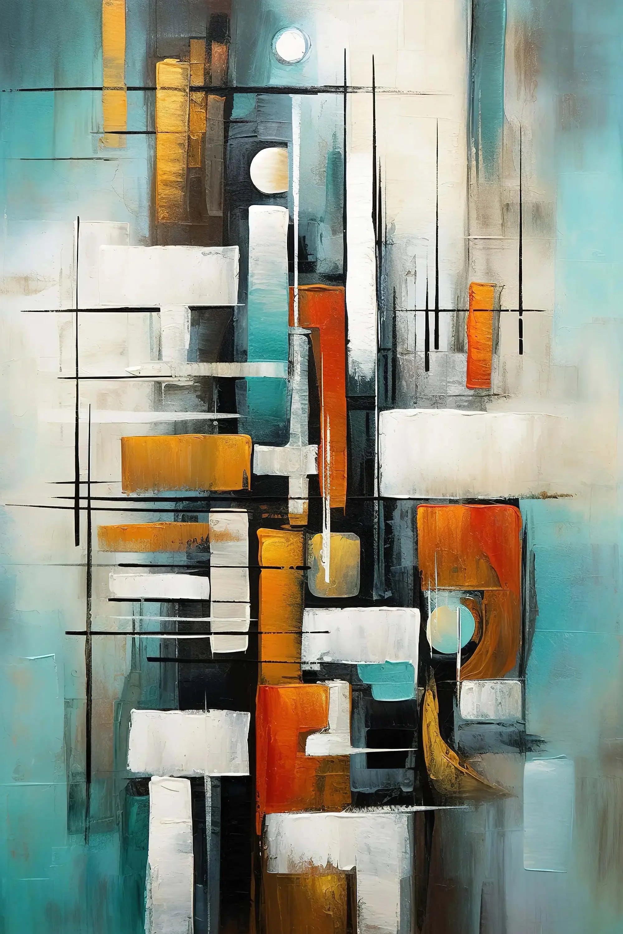 Classic Abstract Oil Canvas Print – Matte Wall Art